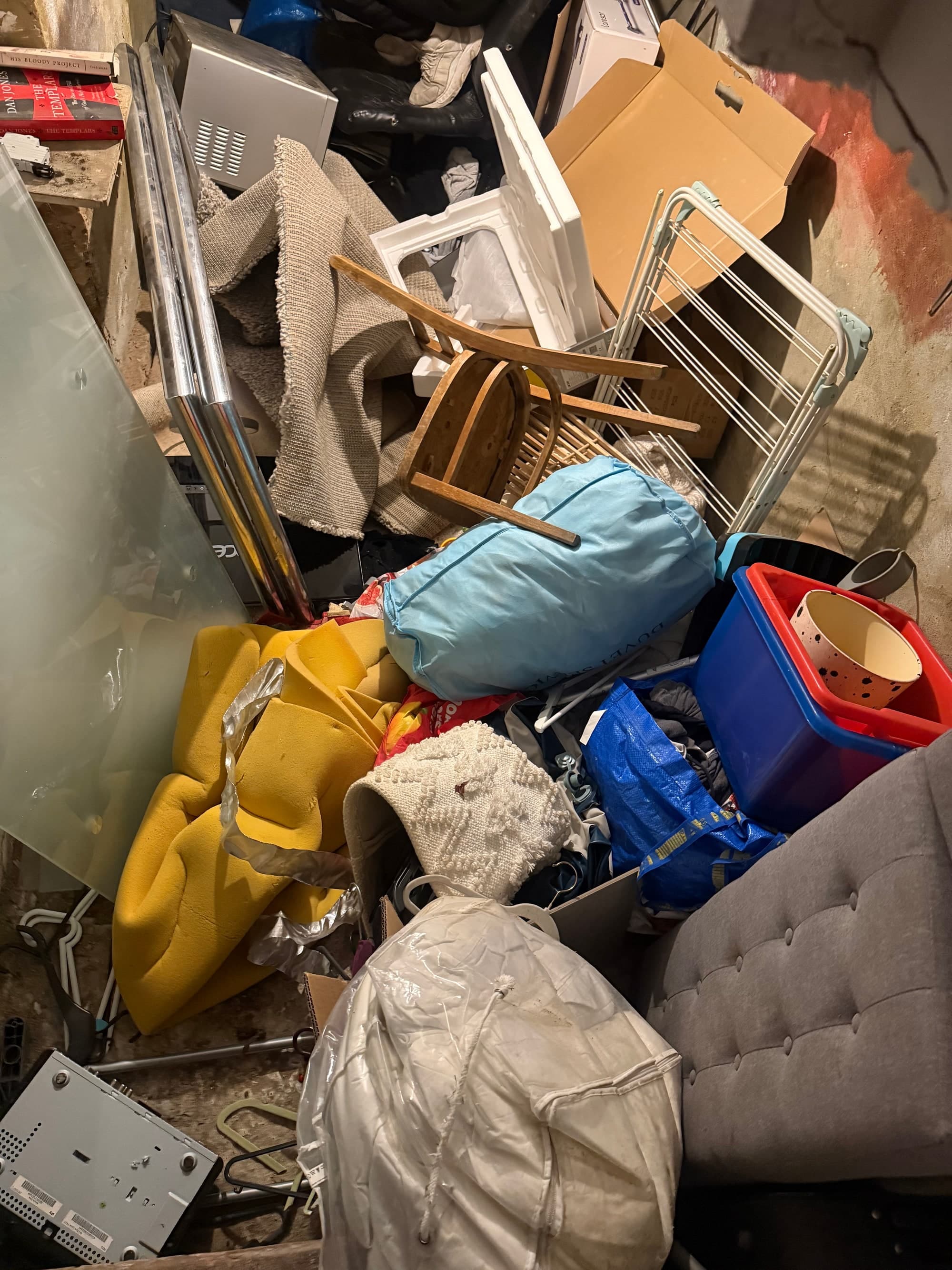 Left-behind furniture and belongings in a rental property